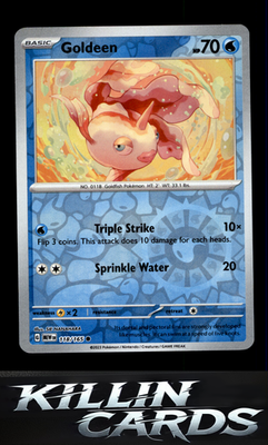 Reverse Holofoil Goldeen 118/165 Pokemon Common SV: Scarlet & Violet 151 Card NM