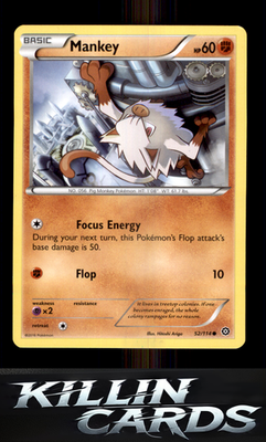 Mankey 52/114 Pokemon Common XY - Steam Siege Card NM