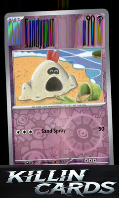 Reverse Holofoil Sandygast 090/191 Pokemon Common SV08: Surging Sparks Card NM