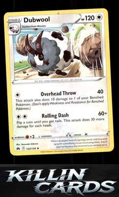 Dubwool 122/159 Pokemon Rare SWSH: Crown Zenith Card NM