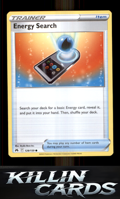 Energy Search 128/159 Pokemon Common SWSH: Crown Zenith Card NM