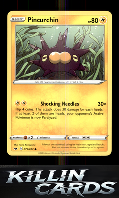 Pincurchin 077/202 Pokemon Common SWSH01: Sword & Shield Base Set Card NM