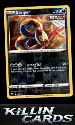 Reverse Holofoil Seviper 102/198 Pokemon Rare SWSH06: Chilling Reign Card NM