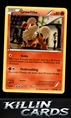 Growlithe (10) 10/99 Pokemon Common Next Destinies Card LP