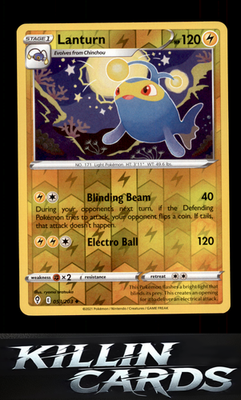 Reverse Holofoil Lanturn 053/203 Pokemon Uncommon SWSH07: Evolving Skies Card NM