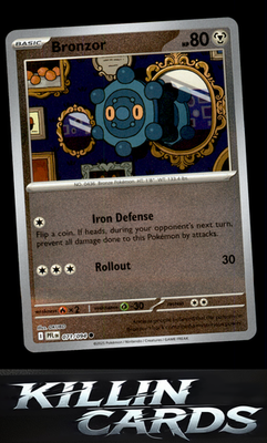 Reverse Holofoil Bronzor 071/094 Pokemon Common ME02: Phantasmal Flames Card NM