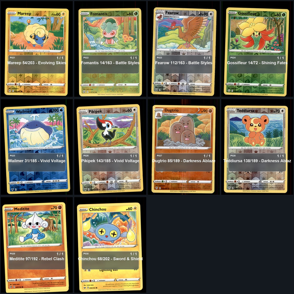 Pokemon TCG Yukiko Baba Artist Collection 38 Cards Lot