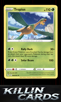 Tropius 006/203 Pokemon Rare SWSH07: Evolving Skies Card NM