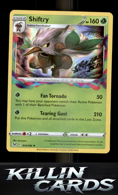 Shiftry 013/196 Pokemon Holo Rare SWSH11: Lost Origin Card NM