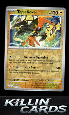Reverse Holofoil Tapu Koko 065/191 Pokemon Rare SV08: Surging Sparks Card NM