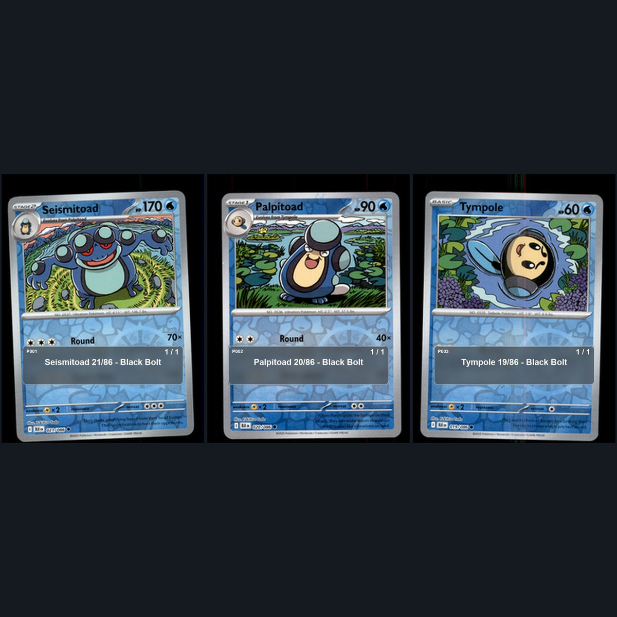 Pokemon TCG Yukihiro Tada Artist Collection 3 Cards Lot