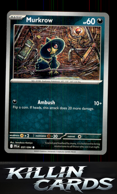 Murkrow 057/094 Pokemon Common ME02: Phantasmal Flames Card NM