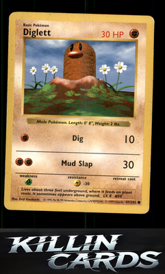 Diglett 047/102 Pokemon Common Base Set (Shadowless) Card NM