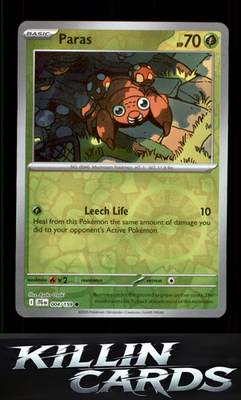 Reverse Holofoil Paras 004/159 Pokemon Common SV09: Journey Together Card NM