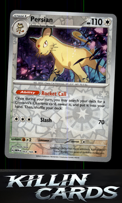 Reverse Holofoil Persian 053/165 Pokemon Uncommon SV: Scarlet & Violet 151 Card