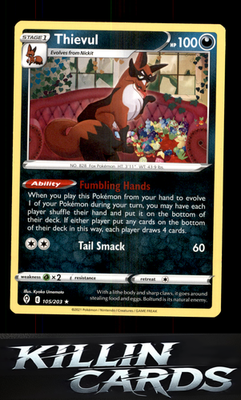Thievul 105/203 Pokemon Rare SWSH07: Evolving Skies Card NM