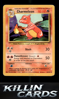 Charmeleon 024/102 Pokemon Uncommon Base Set Card LP
