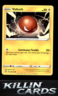 Voltorb 056/192 Pokemon Common SWSH02: Rebel Clash Card NM