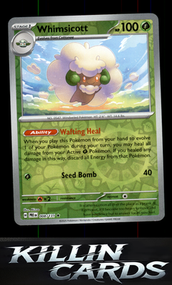 Reverse Holofoil Whimsicott 008/131 Pokemon Rare SV: Prismatic Evolutions Card N