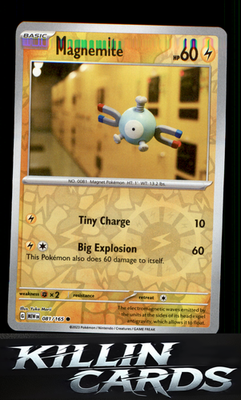 Reverse Holofoil Magnemite 081/165 Pokemon Common SV: Scarlet & Violet 151 Card