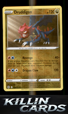 Reverse Holofoil Druddigon 113/172 Pokemon Rare SWSH09: Brilliant Stars Card NM