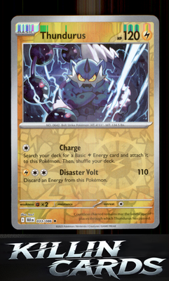 Reverse Holofoil Thundurus 033/086 Pokemon Rare SV: Black Bolt Card NM