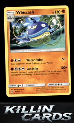 Whiscash 71/145 Pokemon Rare SM - Guardians Rising Card NM