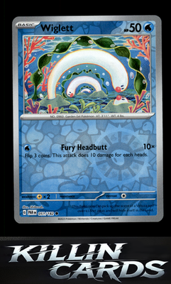 Reverse Holofoil Wiglett - 051/182 051/182 Pokemon Common SV04: Paradox Rift Car