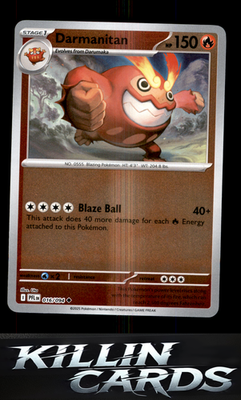 Reverse Holofoil Darmanitan 016/094 Pokemon Uncommon ME02: Phantasmal Flames Car