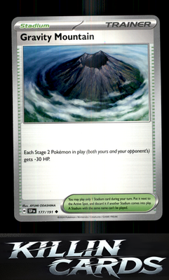 Gravity Mountain 177/191 Pokemon Uncommon SV08: Surging Sparks Card NM