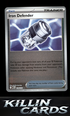 Reverse Holofoil Iron Defender 118/132 Pokemon Uncommon ME01: Mega Evolution Car