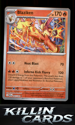 Reverse Holofoil Blaziken - 042/182 042/182 Pokemon Rare SV10: Destined Rivals C