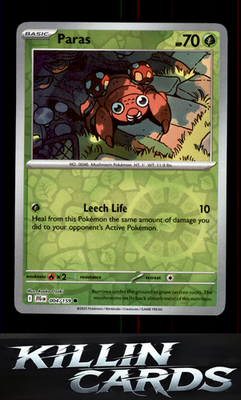 Reverse Holofoil Paras 004/159 Pokemon Common SV09: Journey Together Card NM