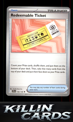 Redeemable Ticket 156/159 Pokemon Uncommon SV09: Journey Together Card NM