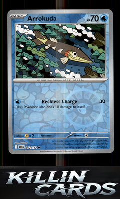 Reverse Holofoil Arrokuda 062/182 Pokemon Common SV10: Destined Rivals Card NM
