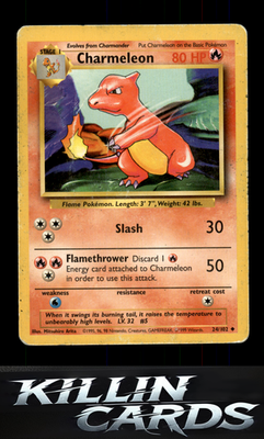 Charmeleon 024/102 Pokemon Uncommon Base Set Card LP