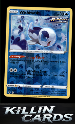 Reverse Holofoil Wishiwashi 046/203 Pokemon Rare SWSH07: Evolving Skies Card NM