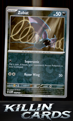 Reverse Holofoil Zubat 110/182 Pokemon Common SV04: Paradox Rift Card NM