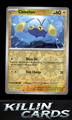 Reverse Holofoil Chinchou 020/091 Pokemon Common SV: Paldean Fates Card NM