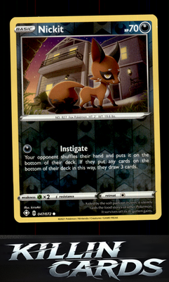 Reverse Holofoil Nickit 047/072 Pokemon Common Shining Fates Card NM