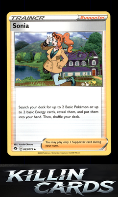 Reverse Holofoil Sonia 65/73 Pokemon Uncommon Champion's Path Card NM