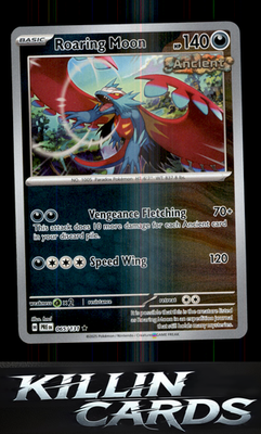 Reverse Holofoil Roaring Moon 065/131 Pokemon Rare SV: Prismatic Evolutions Card