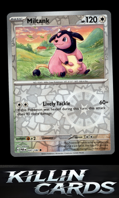Reverse Holofoil Miltank 147/182 Pokemon Common SV04: Paradox Rift Card NM