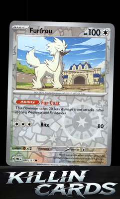 Reverse Holofoil Furfrou 088/131 Pokemon Common SV: Prismatic Evolutions Card NM