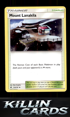 Mount Lanakila 118/147 Pokemon Uncommon SM - Burning Shadows Card NM