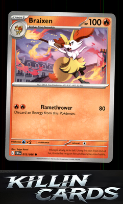 Braixen 012/086 Pokemon Common ME04: Chaos Rising Card NM