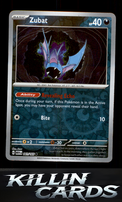 Reverse Holofoil Zubat 041/165 Pokemon Common SV: Scarlet & Violet 151 Card NM