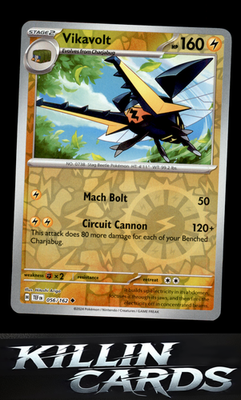 Reverse Holofoil Vikavolt 056/162 Pokemon Uncommon SV05: Temporal Forces Card NM
