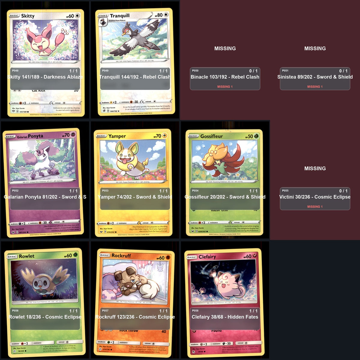 Pokemon TCG Saya Tsuruta Artist Collection 54 Cards Lot