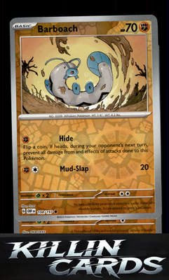 Reverse Holofoil Barboach 108/197 Pokemon Common SV03: Obsidian Flames Card NM